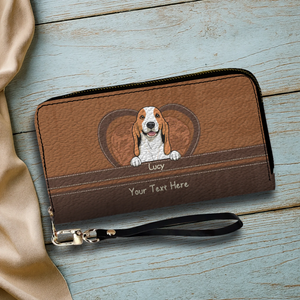 Dog Lover Wallet – Custom Multiple Pets With Names & Heart Design - 89Prints