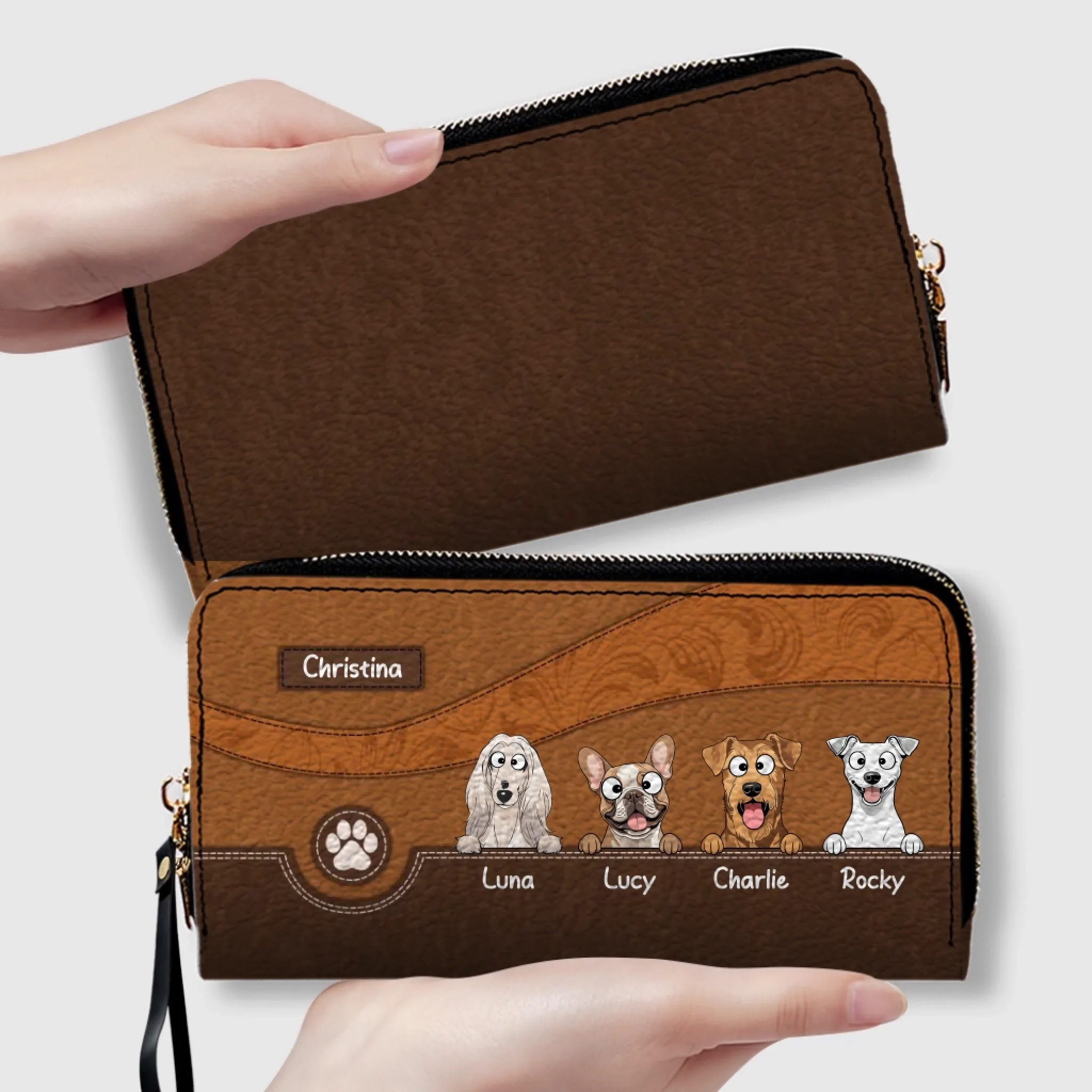 Best Dog Mom Gift Wallet – Personalized Multiple Dogs With Names - 89Prints