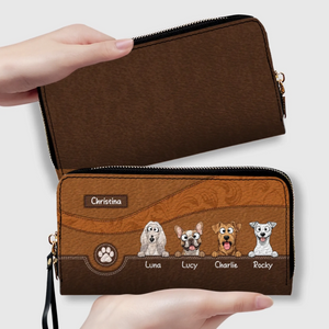 Best Dog Mom Gift Wallet – Personalized Multiple Dogs With Names - 89Prints