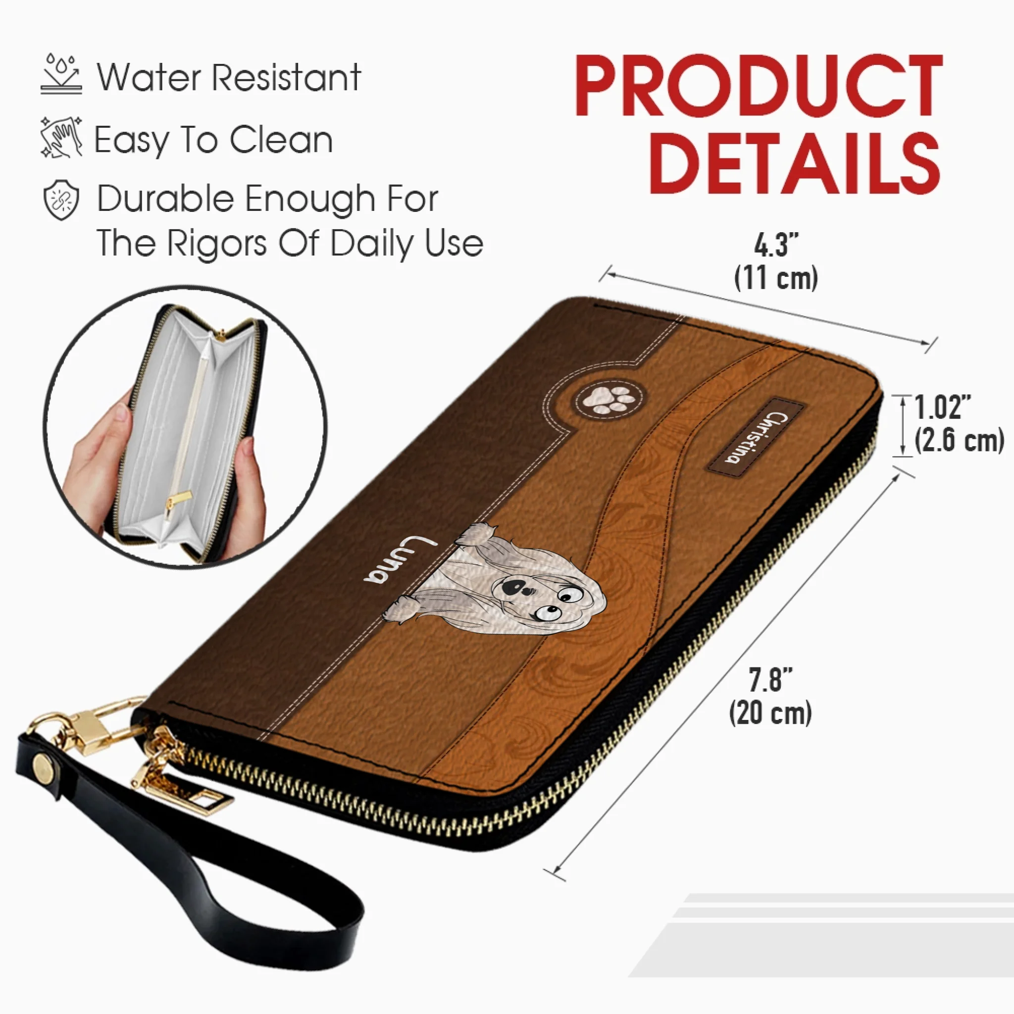 Best Dog Mom Gift Wallet – Personalized Multiple Dogs With Names - 89Prints