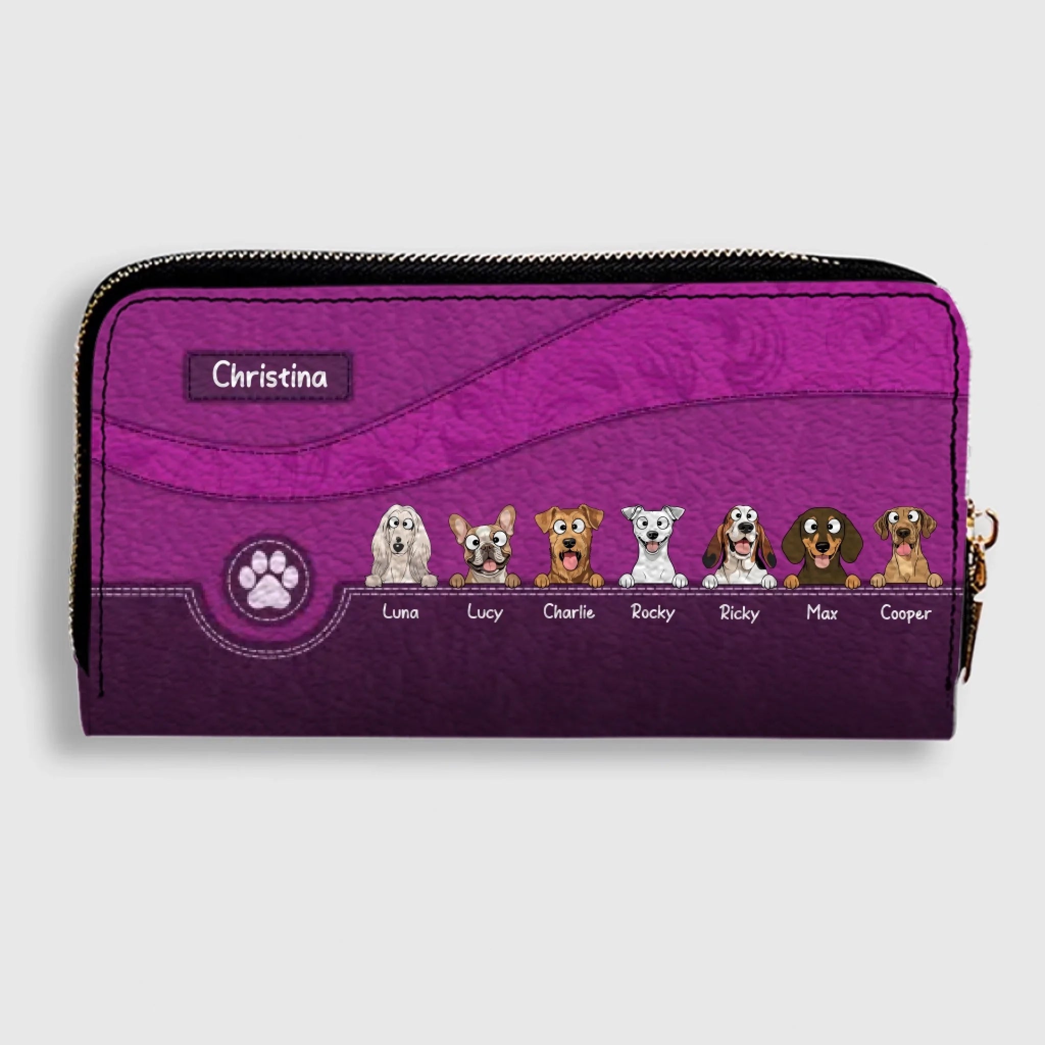 Best Dog Mom Gift Wallet – Personalized Multiple Dogs With Names - 89Prints