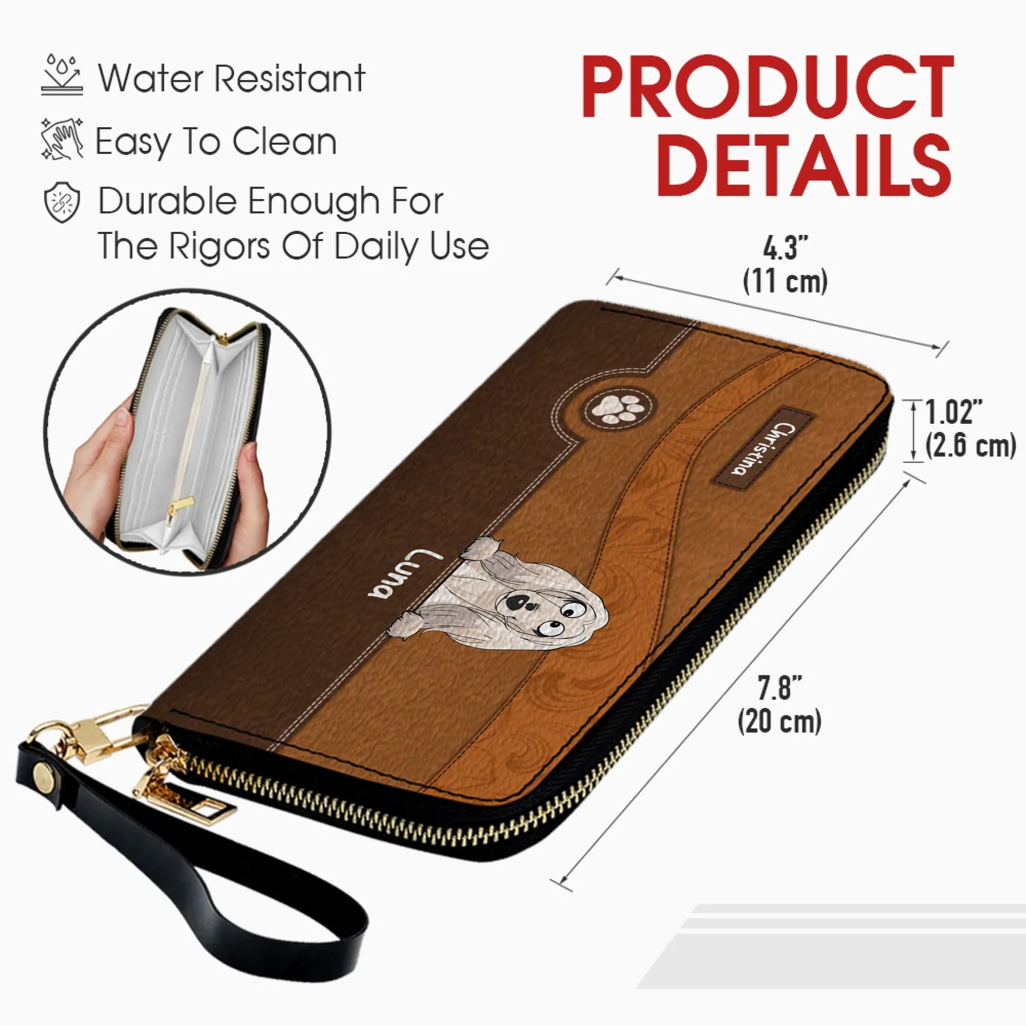 Best Dog Mom Gift Wallet – Personalized Multiple Dogs With Names - 89Prints