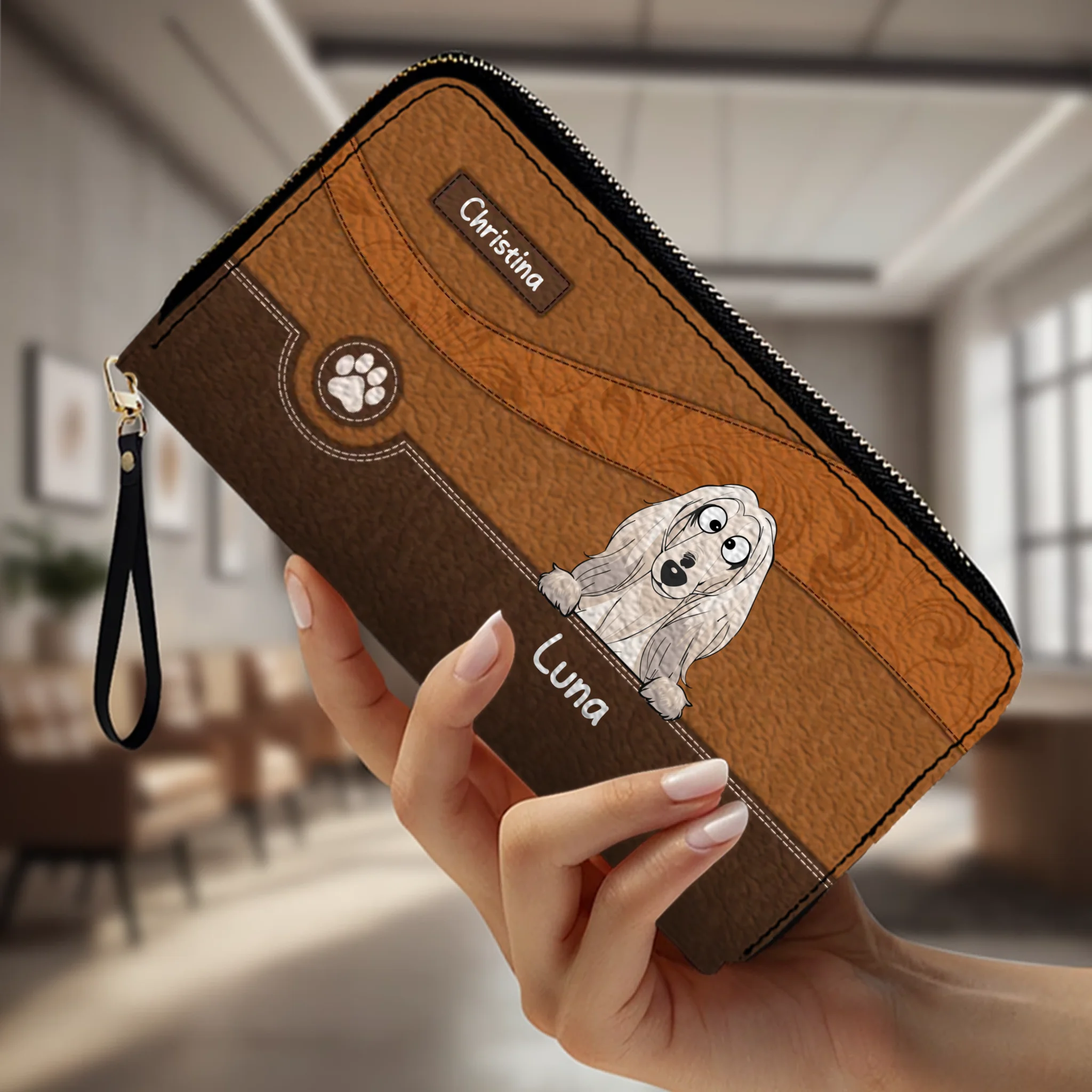 Best Dog Mom Gift Wallet – Personalized Multiple Dogs With Names - 89Prints