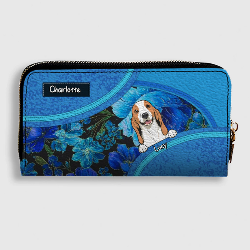 Delicate Floral Dog Wallet for Pet Name Personalization - 89Prints