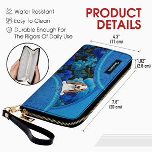 Delicate Floral Dog Wallet for Pet Name Personalization - 89Prints