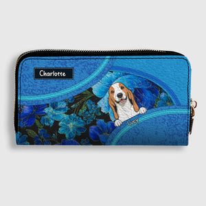 Delicate Floral Dog Wallet for Pet Name Personalization - 89Prints