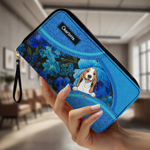 Delicate Floral Dog Wallet for Pet Name Personalization - 89Prints