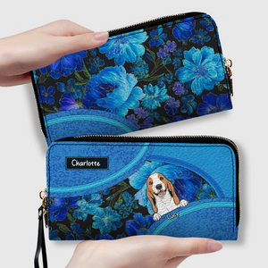Delicate Floral Dog Wallet for Pet Name Personalization - 89Prints