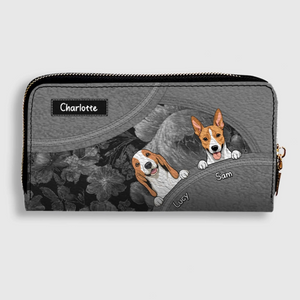 Delicate Floral Dog Wallet for Pet Name Personalization - 89Prints