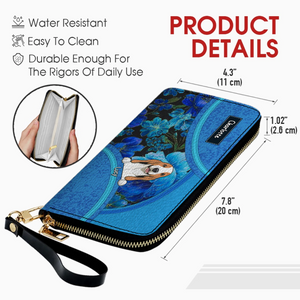 Delicate Floral Dog Wallet for Pet Name Personalization - 89Prints