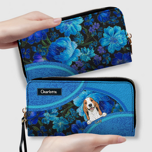 Delicate Floral Dog Wallet for Pet Name Personalization - 89Prints