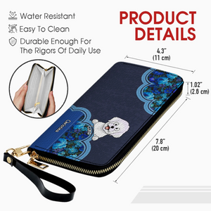 Minimal Floral Dog Wallet – Personalized Pet Names & Elegant Design - 89Prints