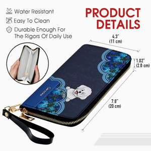 Minimal Floral Dog Wallet – Personalized Pet Names & Elegant Design - 89Prints