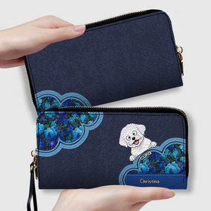 Minimal Floral Dog Wallet – Personalized Pet Names & Elegant Design - 89Prints