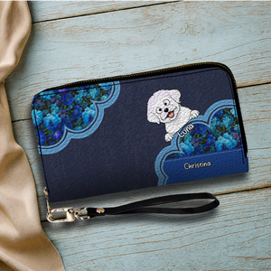 Minimal Floral Dog Wallet – Personalized Pet Names & Elegant Design - 89Prints
