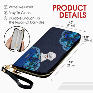 Minimal Floral Dog Wallet – Personalized Pet Names & Elegant Design - 89Prints