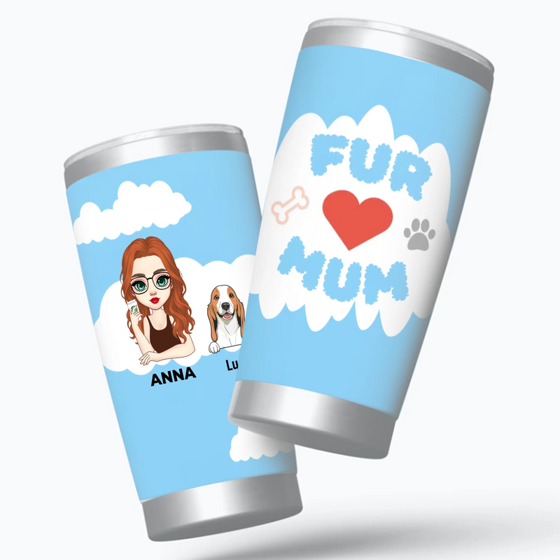 Custom Pet Lover Tumbler – Cartoon Woman with Dog Design, Perfect Gift - 89Prints