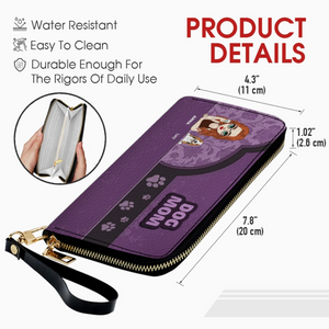 Personalized Pet Lover Wallet for Women – Dog Mom Faux Leather Cartoon Design - 89Prints