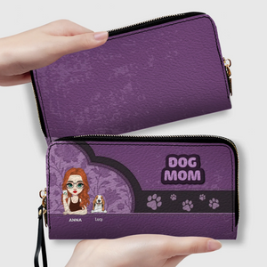 Personalized Pet Lover Wallet for Women – Dog Mom Faux Leather Cartoon Design - 89Prints
