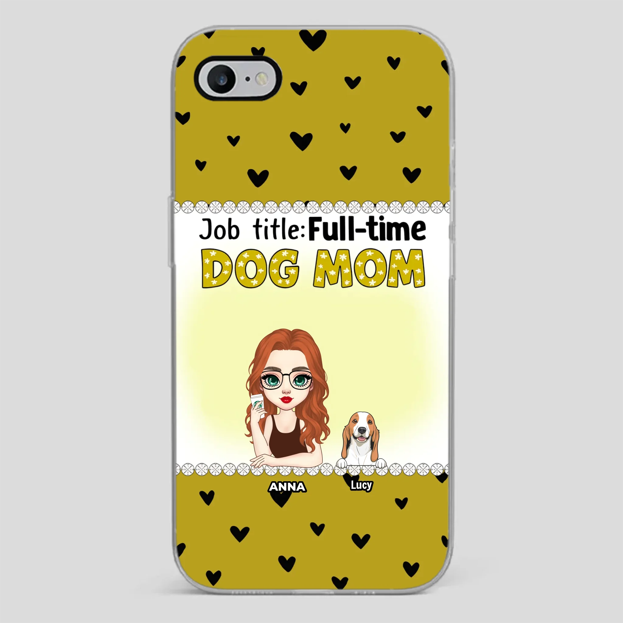 Custom Dog Mom Phone Case with “Full-time Dog Mom” Graphic – Add Your Name - 89Prints