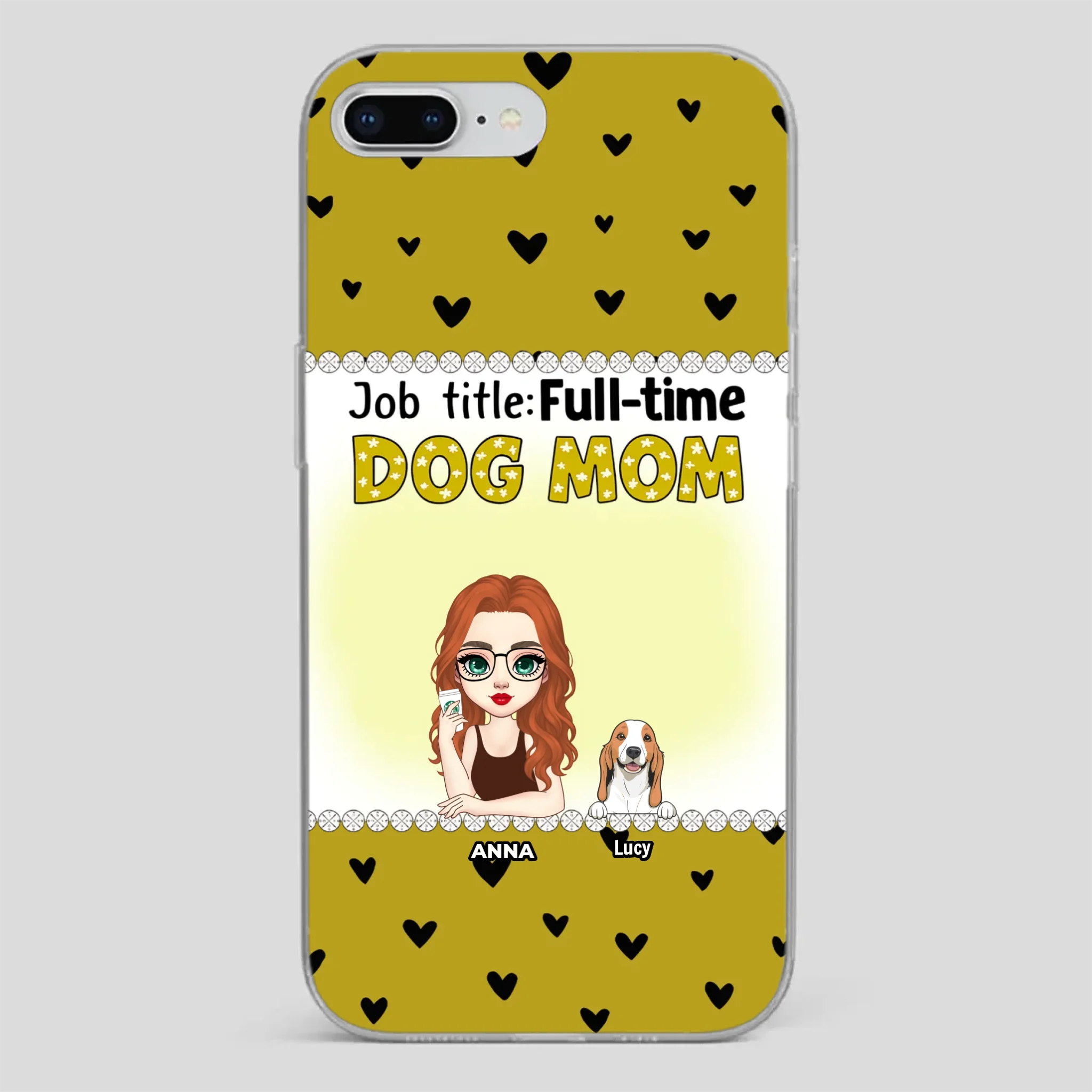 Custom Dog Mom Phone Case with “Full-time Dog Mom” Graphic – Add Your Name - 89Prints
