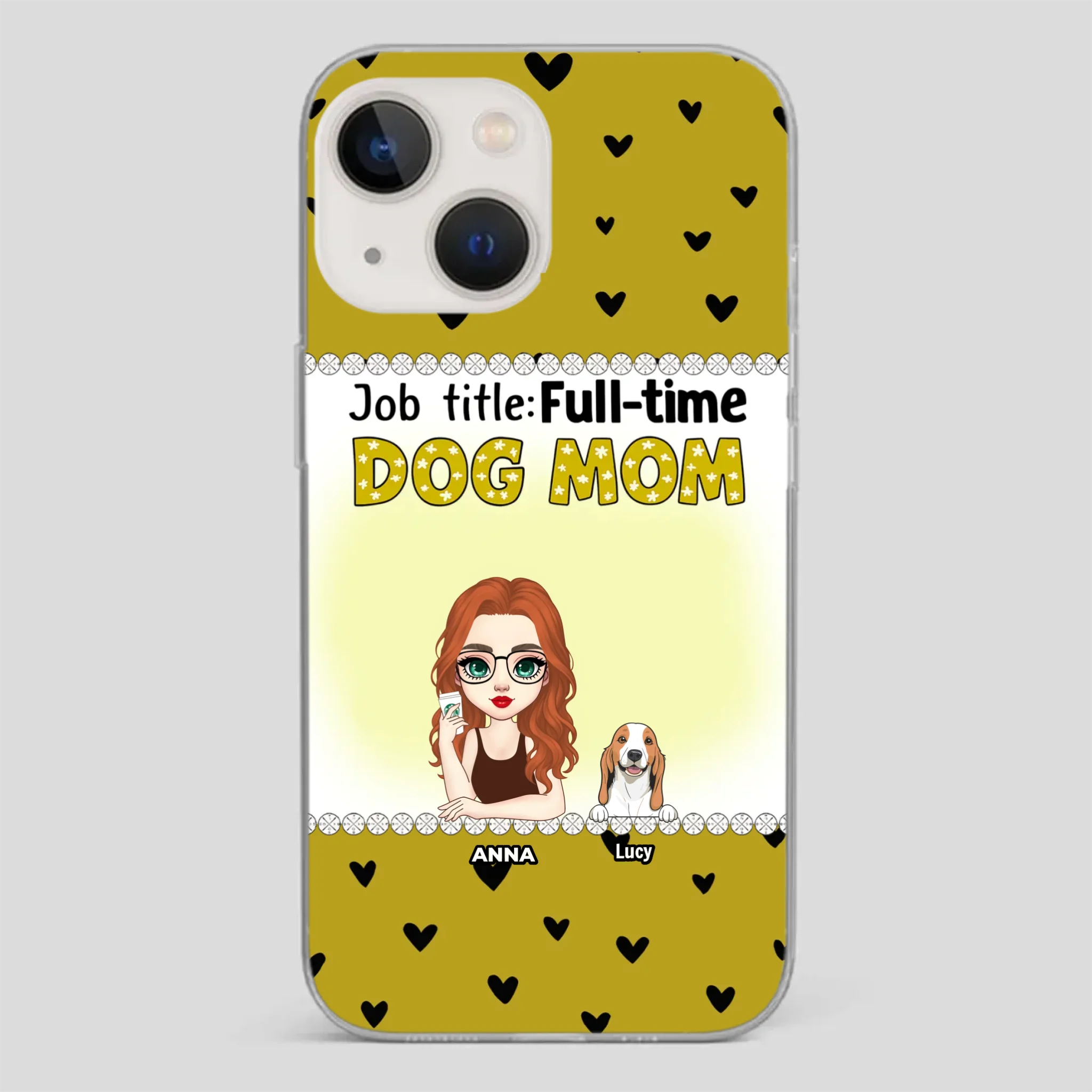 Custom Dog Mom Phone Case with “Full-time Dog Mom” Graphic – Add Your Name - 89Prints
