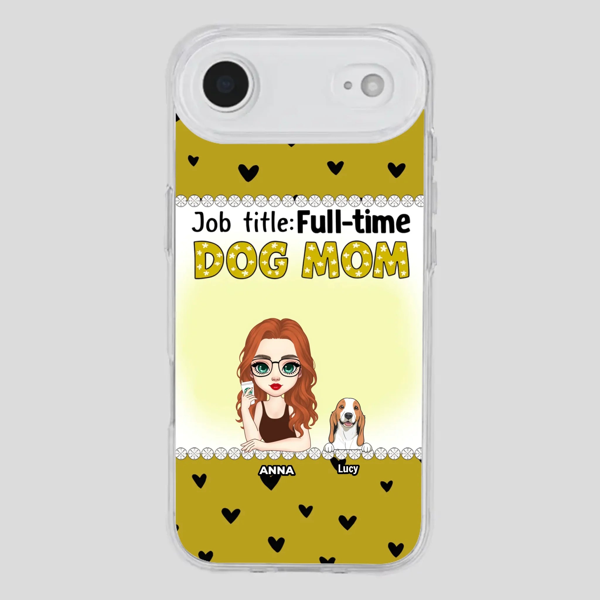 Custom Dog Mom Phone Case with “Full-time Dog Mom” Graphic – Add Your Name - 89Prints
