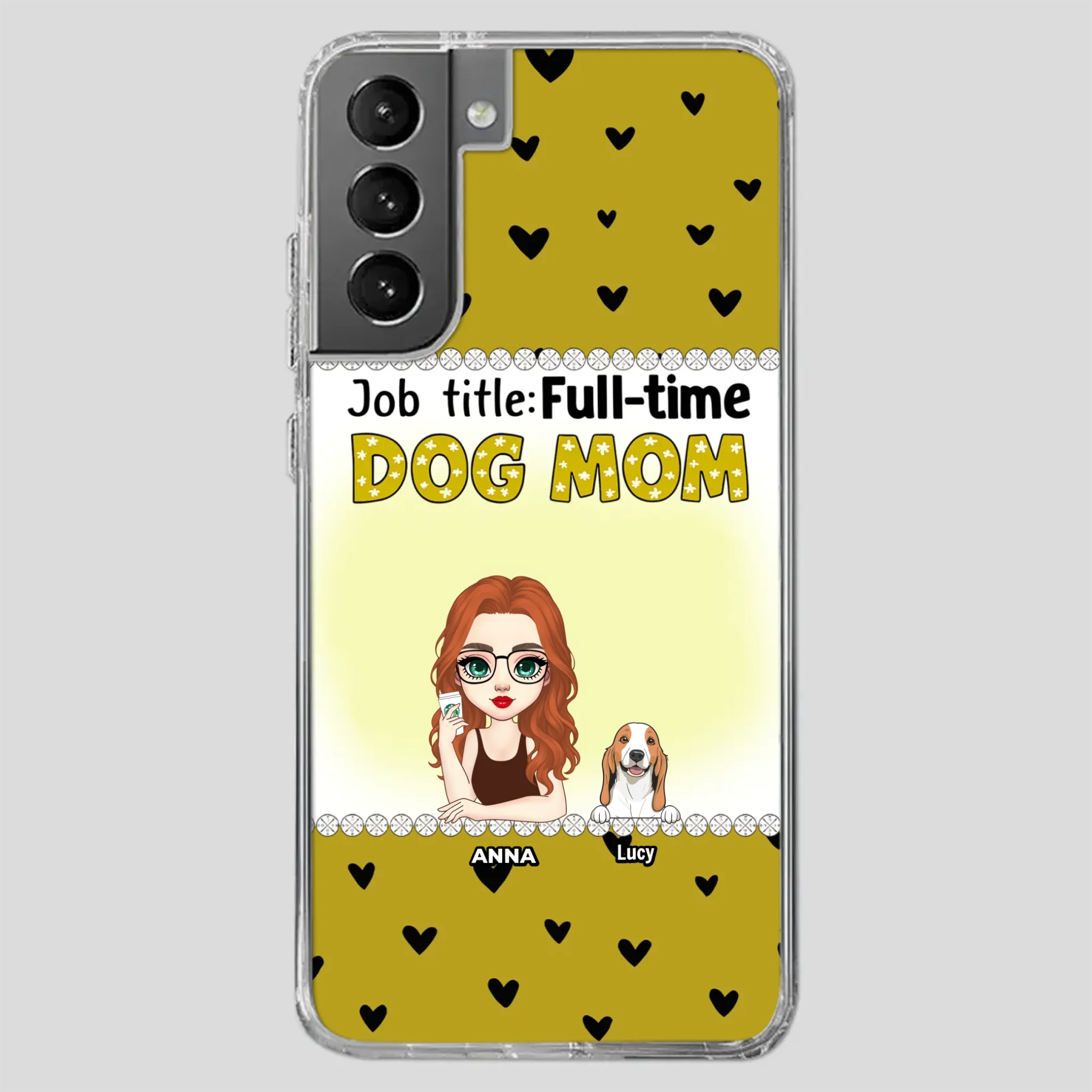 Custom Dog Mom Phone Case with “Full-time Dog Mom” Graphic – Add Your Name - 89Prints