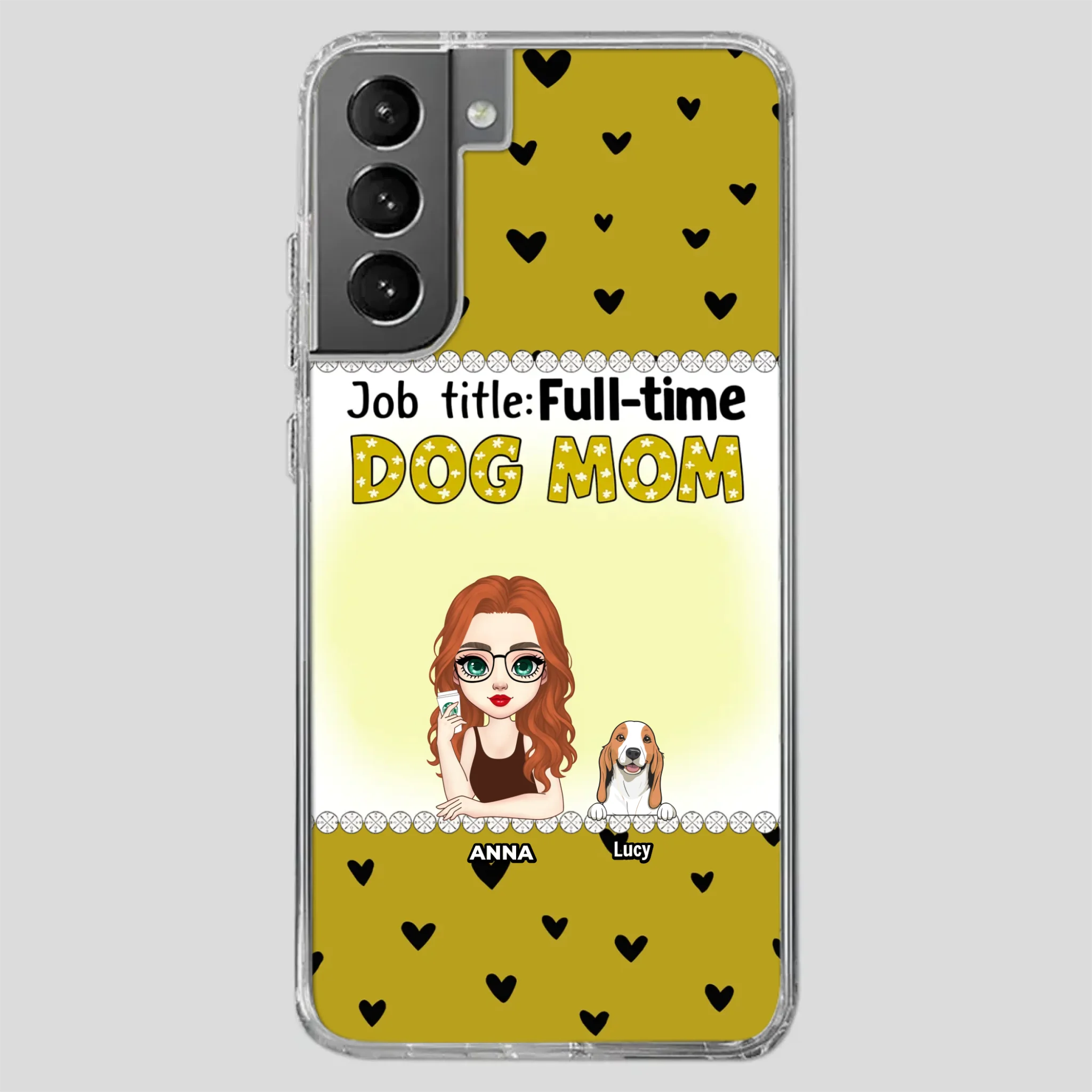 Custom Dog Mom Phone Case with “Full-time Dog Mom” Graphic – Add Your Name - 89Prints