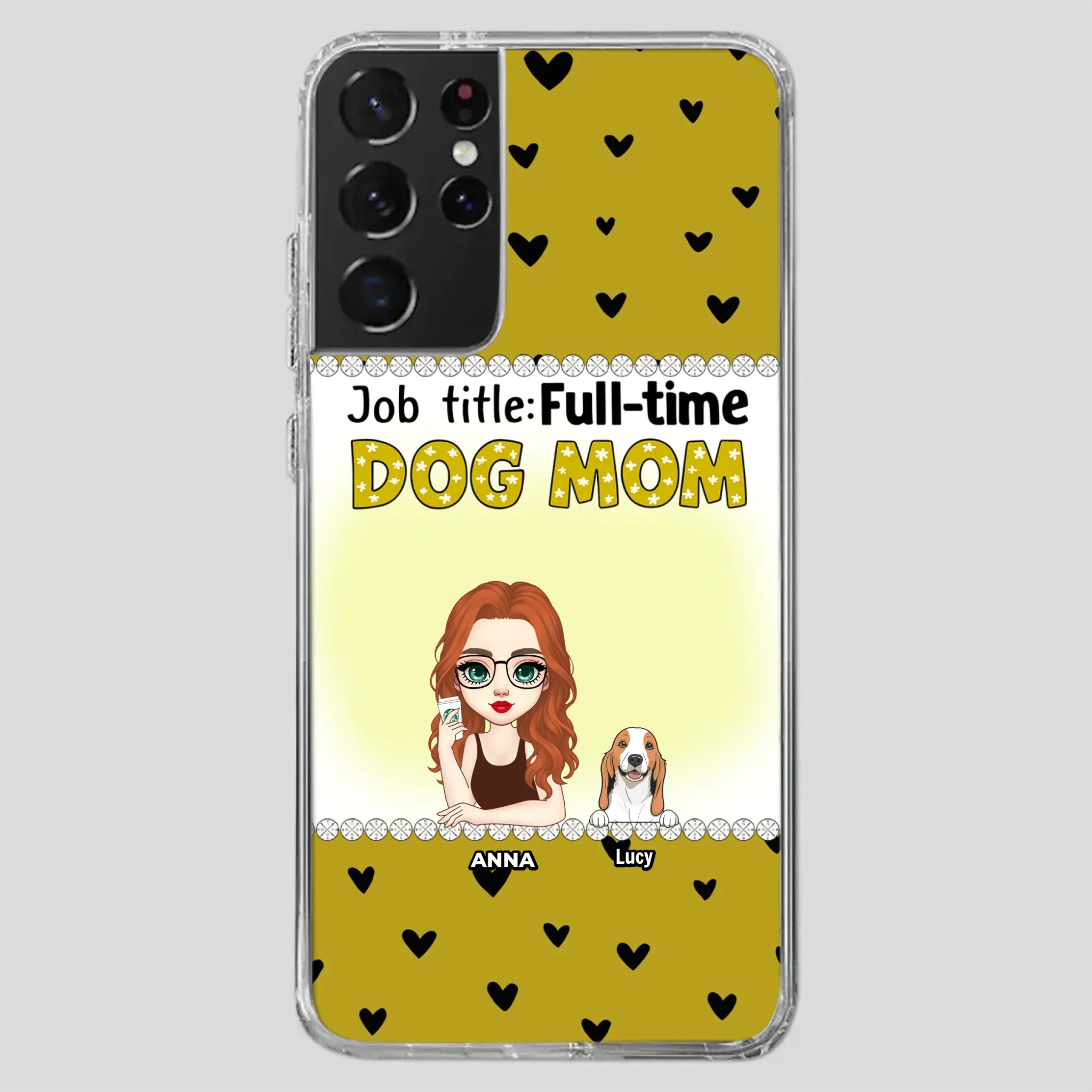 Custom Dog Mom Phone Case with “Full-time Dog Mom” Graphic – Add Your Name - 89Prints