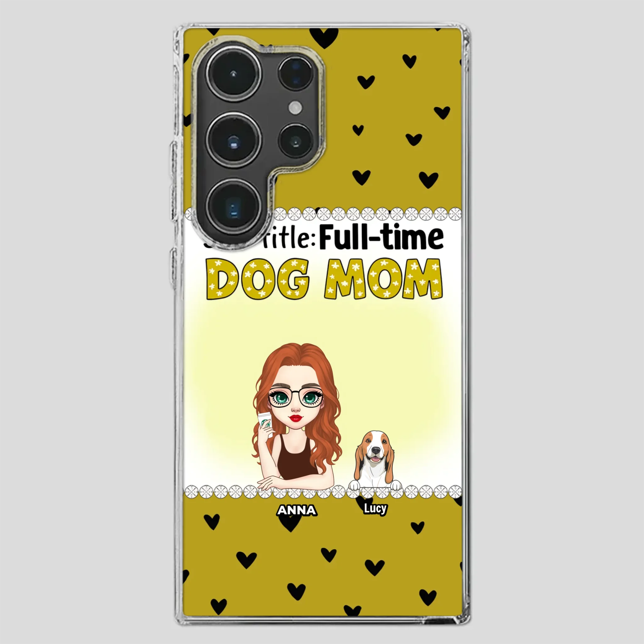 Custom Dog Mom Phone Case with “Full-time Dog Mom” Graphic – Add Your Name - 89Prints