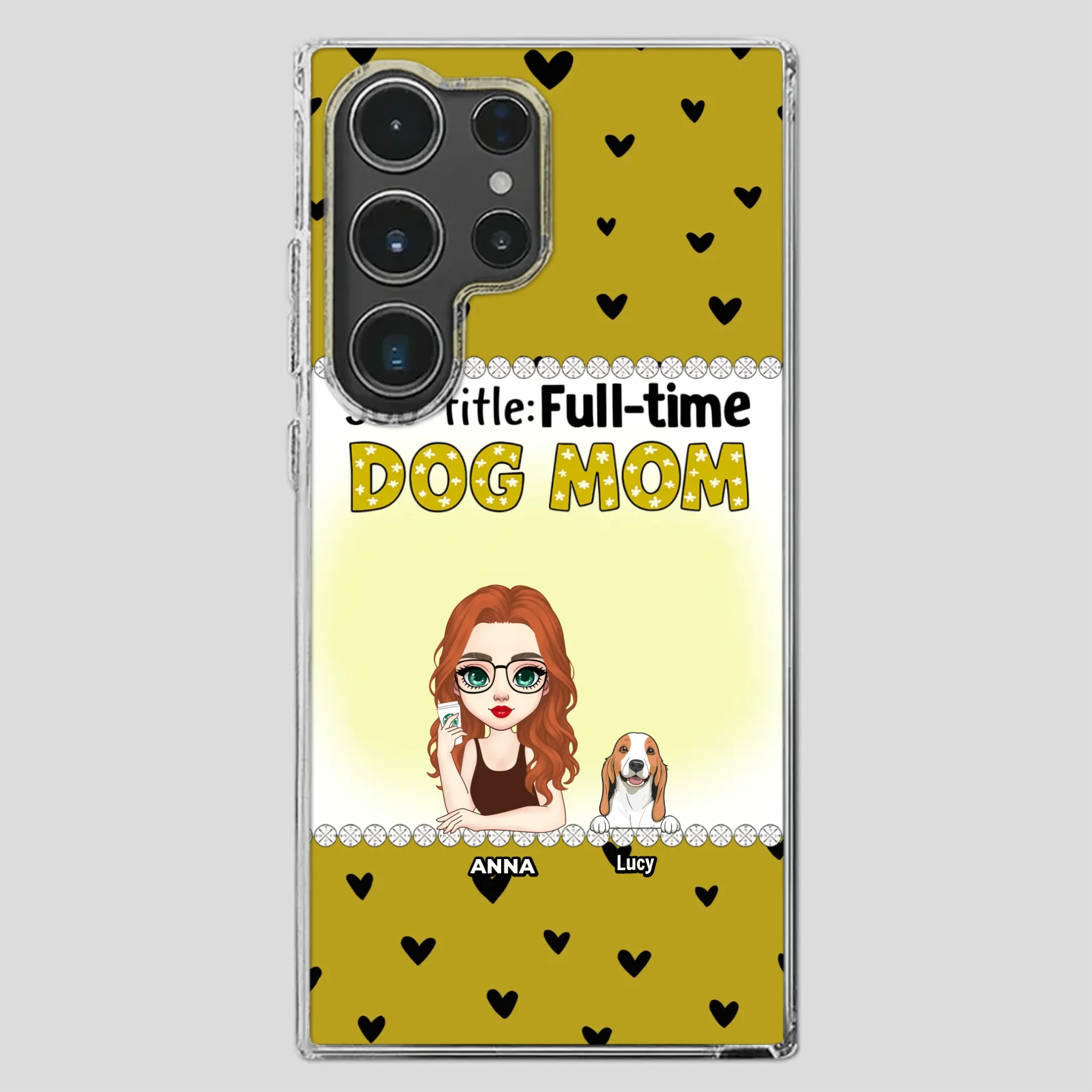 Custom Dog Mom Phone Case with “Full-time Dog Mom” Graphic – Add Your Name - 89Prints