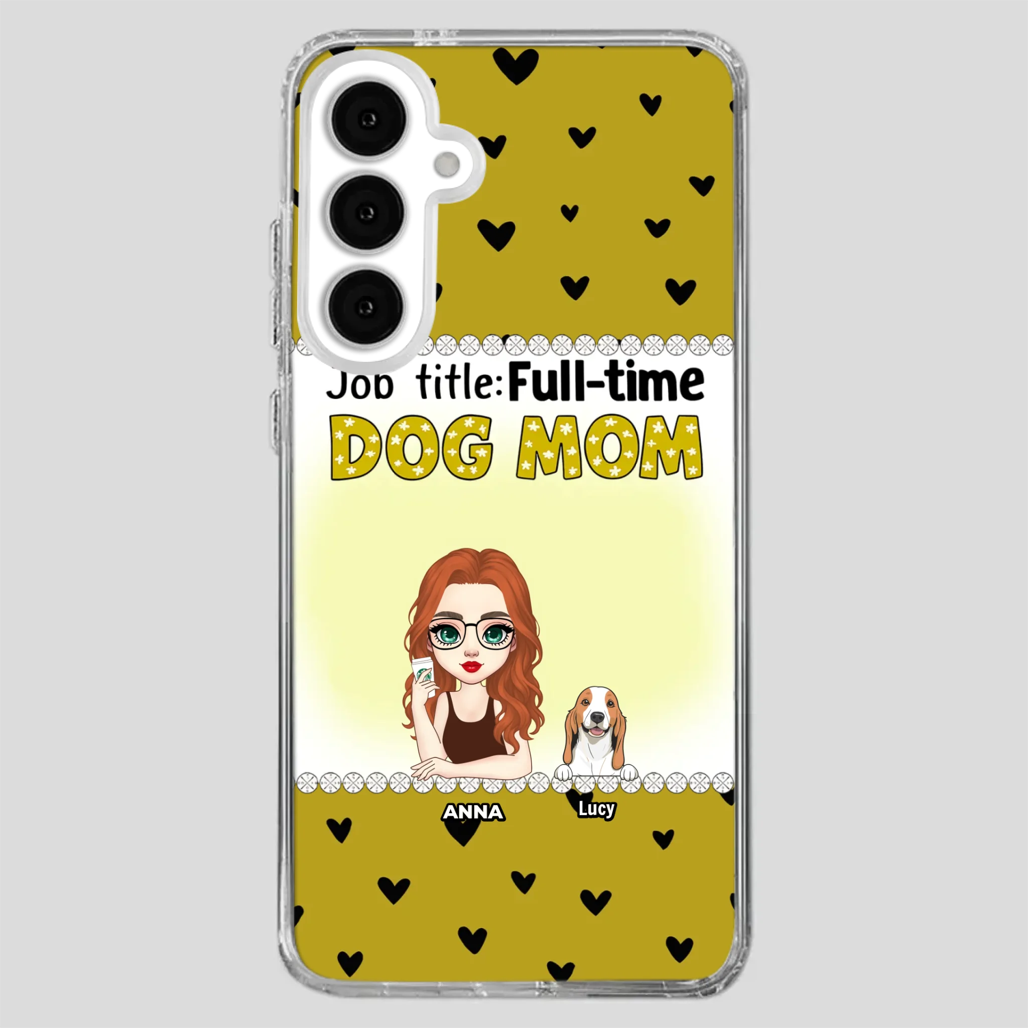 Custom Dog Mom Phone Case with “Full-time Dog Mom” Graphic – Add Your Name - 89Prints