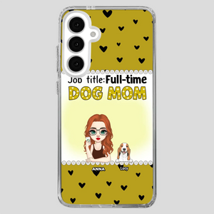 Custom Dog Mom Phone Case with “Full-time Dog Mom” Graphic – Add Your Name - 89Prints