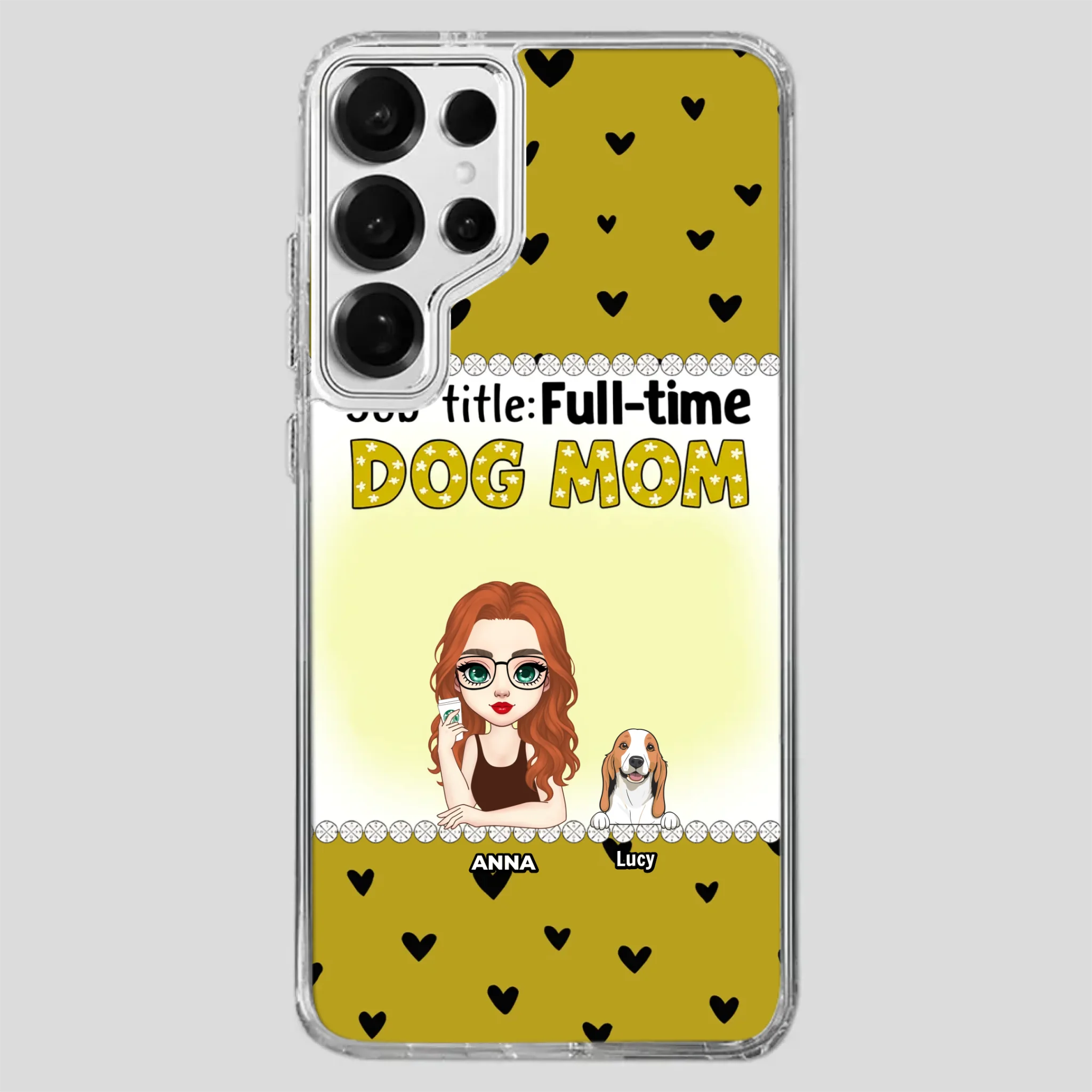 Custom Dog Mom Phone Case with “Full-time Dog Mom” Graphic – Add Your Name - 89Prints