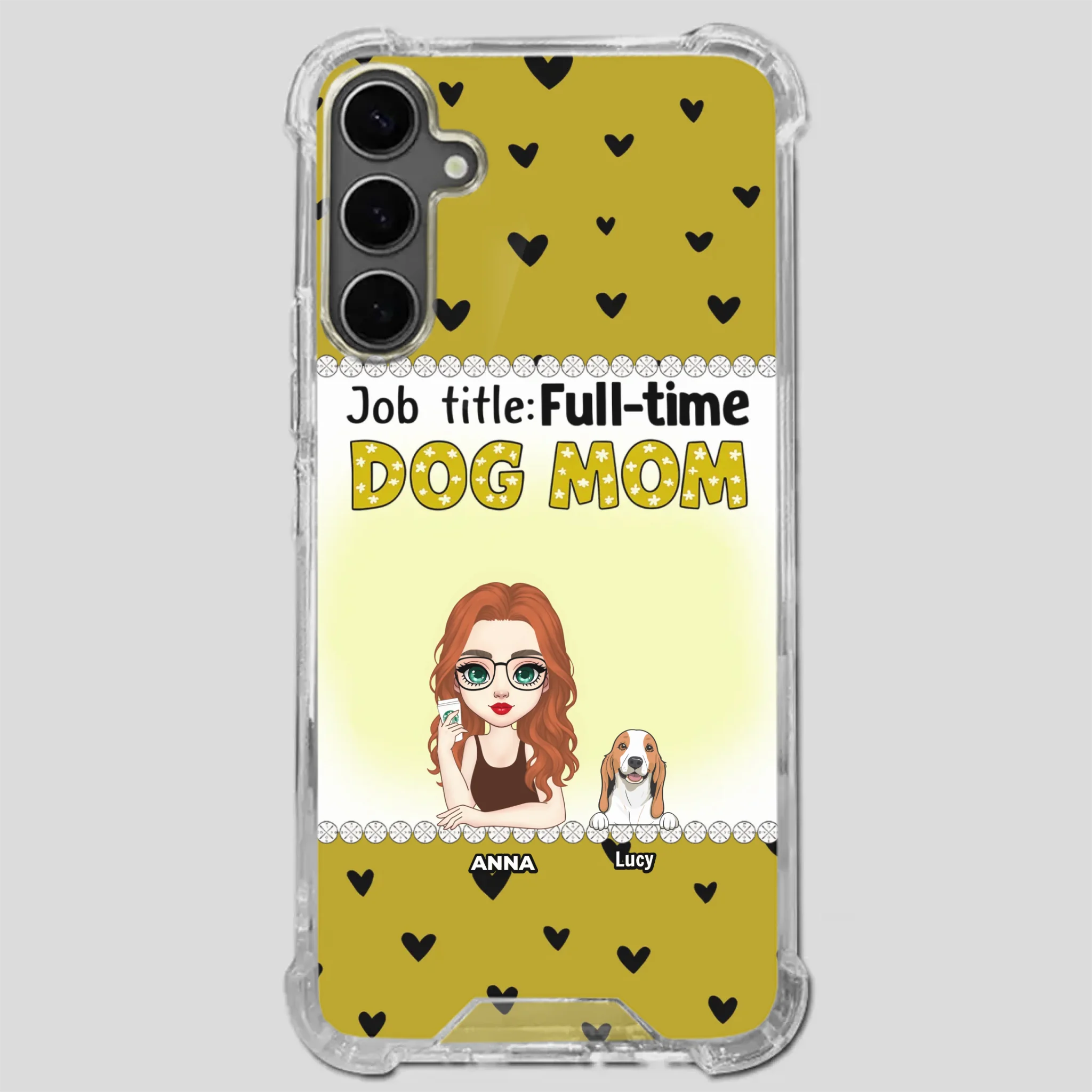 Custom Dog Mom Phone Case with “Full-time Dog Mom” Graphic – Add Your Name - 89Prints