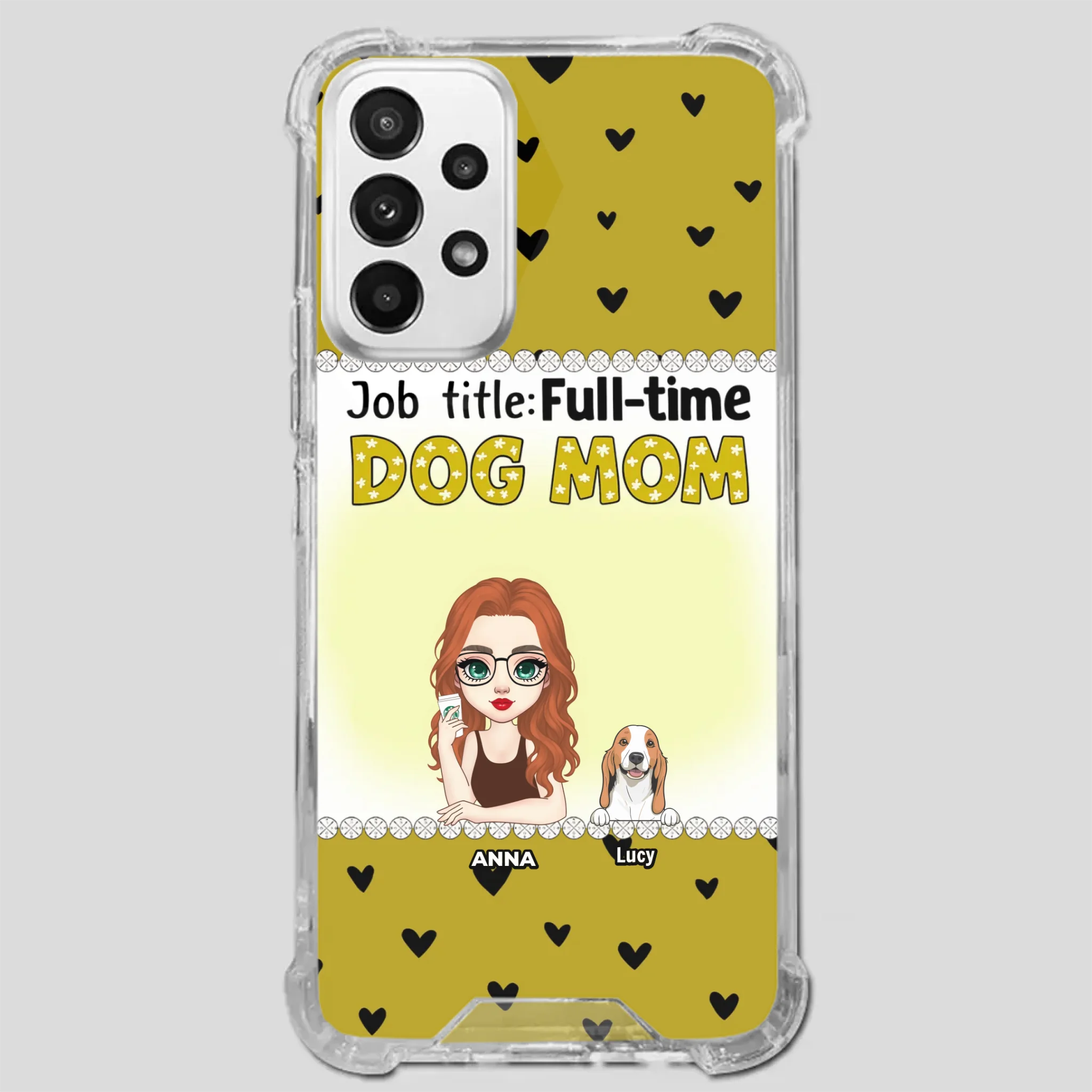 Custom Dog Mom Phone Case with “Full-time Dog Mom” Graphic – Add Your Name - 89Prints
