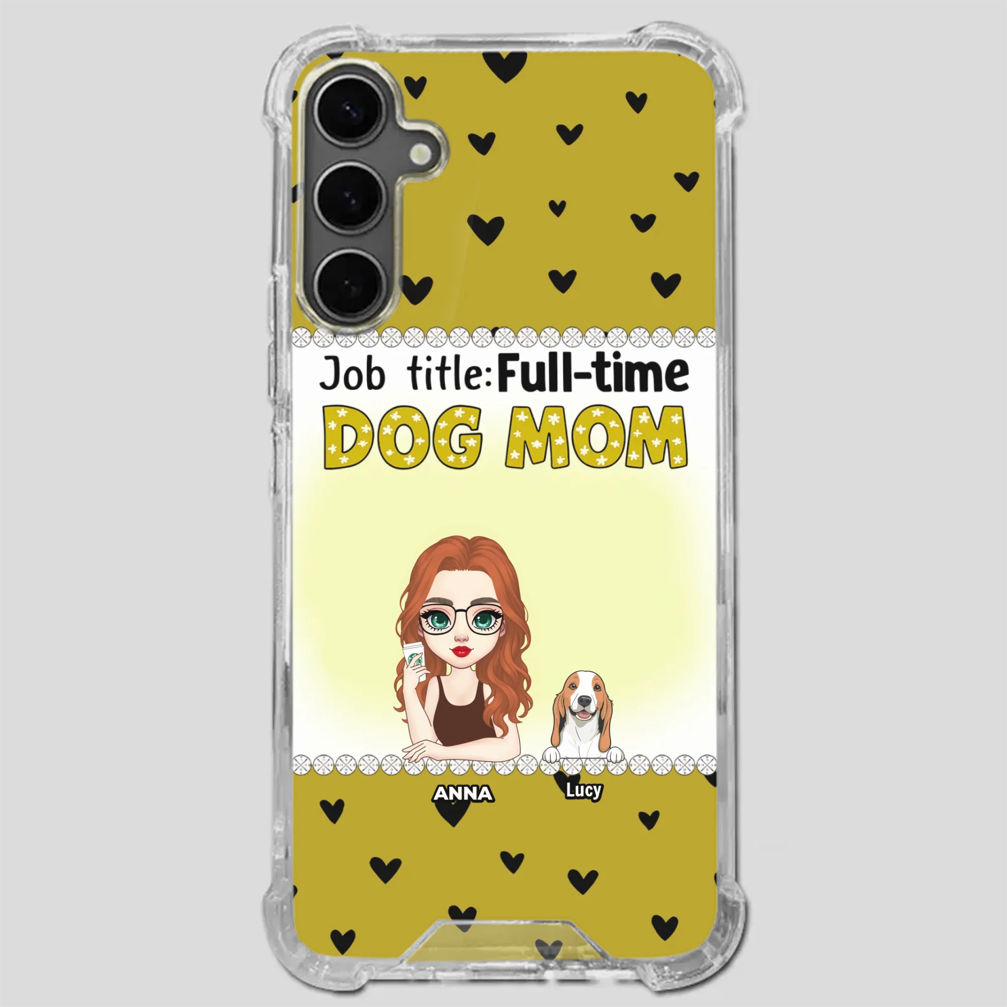 Custom Dog Mom Phone Case with “Full-time Dog Mom” Graphic – Add Your Name - 89Prints