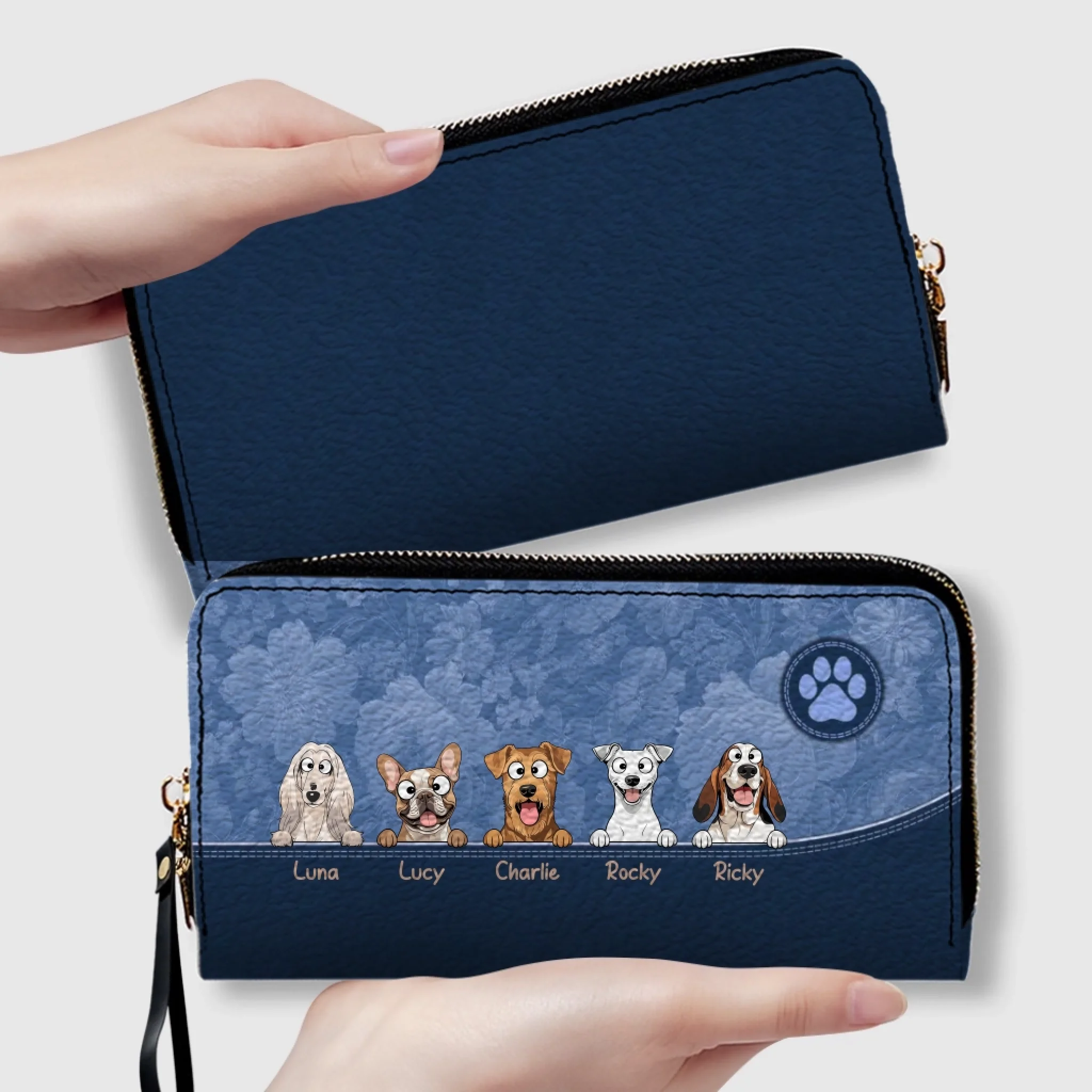 Simple Dog Wallet Custom Name – Everyday Minimal Pet Design - 89Prints