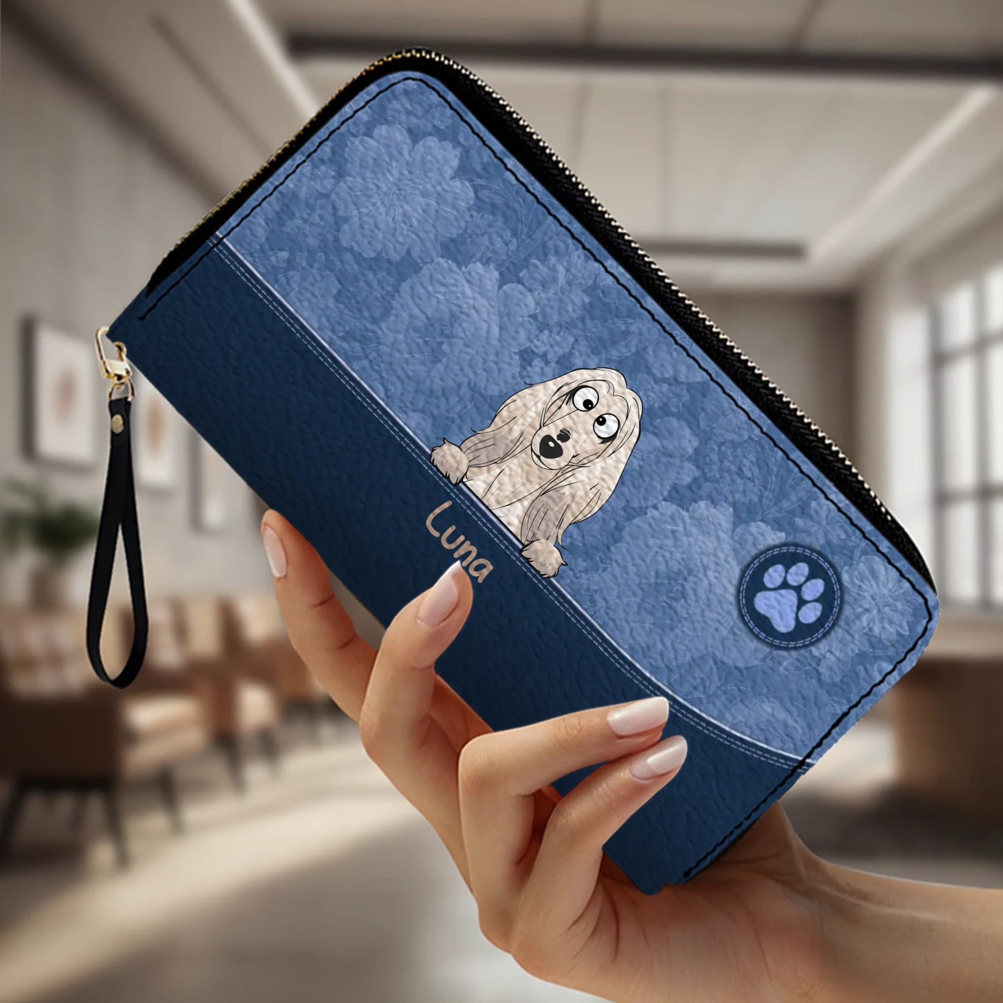 Simple Dog Wallet Custom Name – Everyday Minimal Pet Design - 89Prints