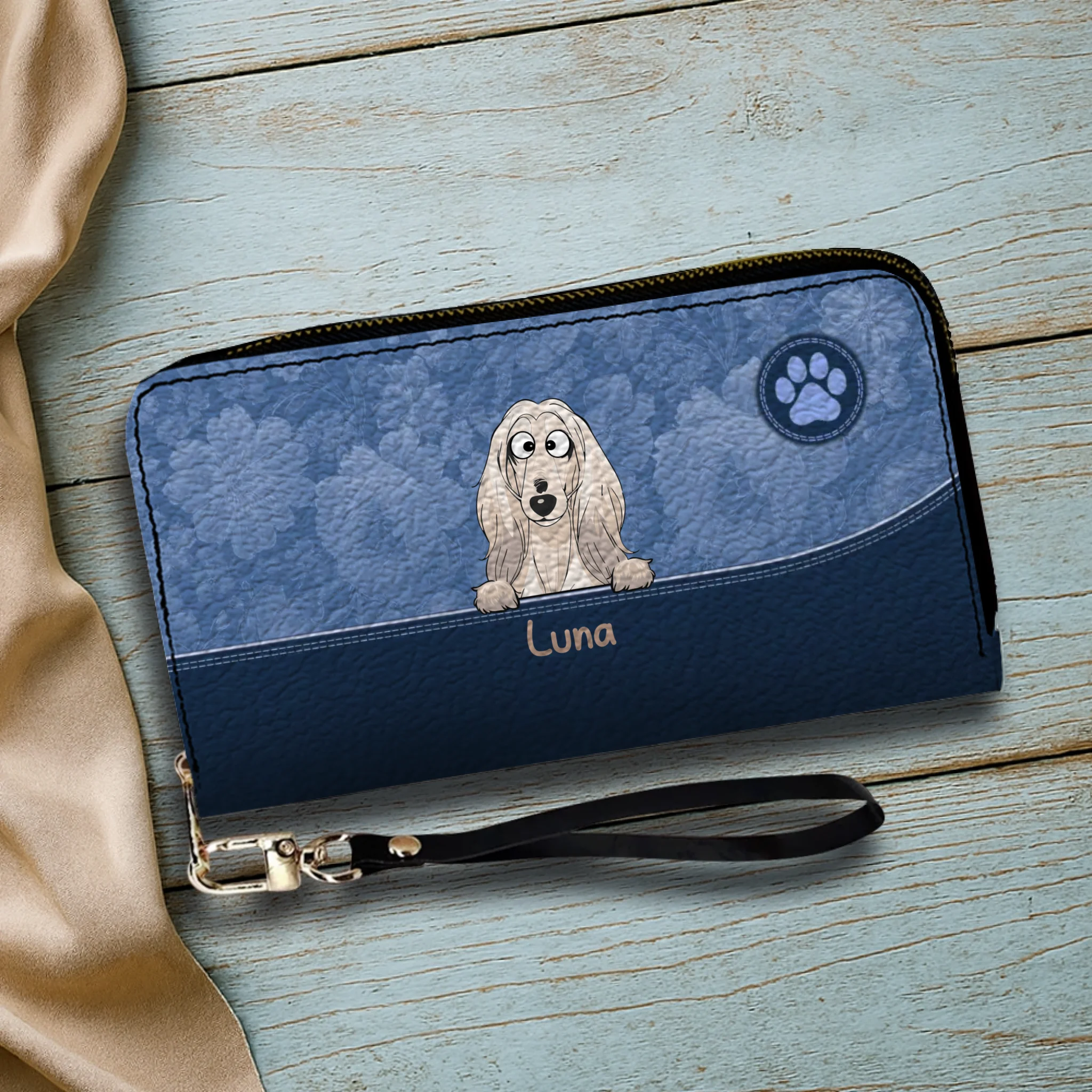 Simple Dog Wallet Custom Name – Everyday Minimal Pet Design - 89Prints