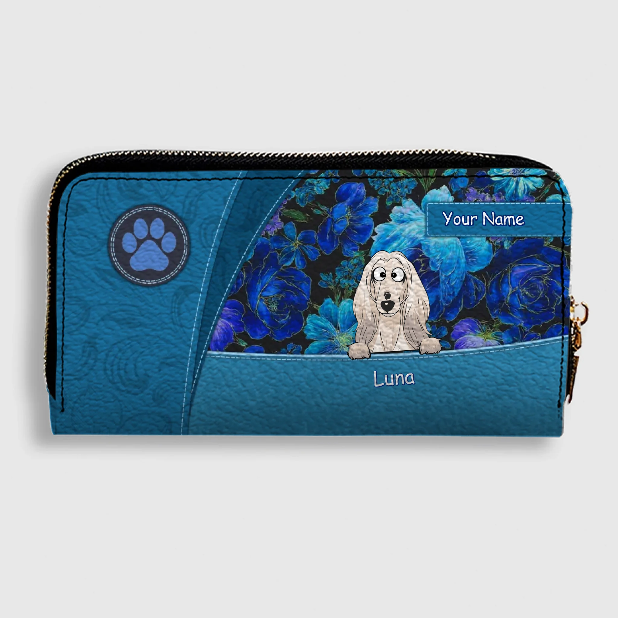 Personalized Dog Wallet – Custom Dog Illustration Wallet, Holiday Design, Dog Mom Gift - 89Prints