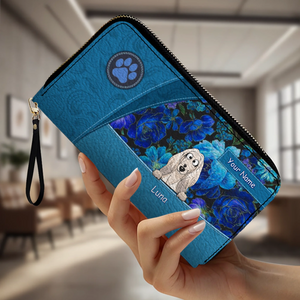 Personalized Dog Wallet – Custom Dog Illustration Wallet, Holiday Design, Dog Mom Gift - 89Prints