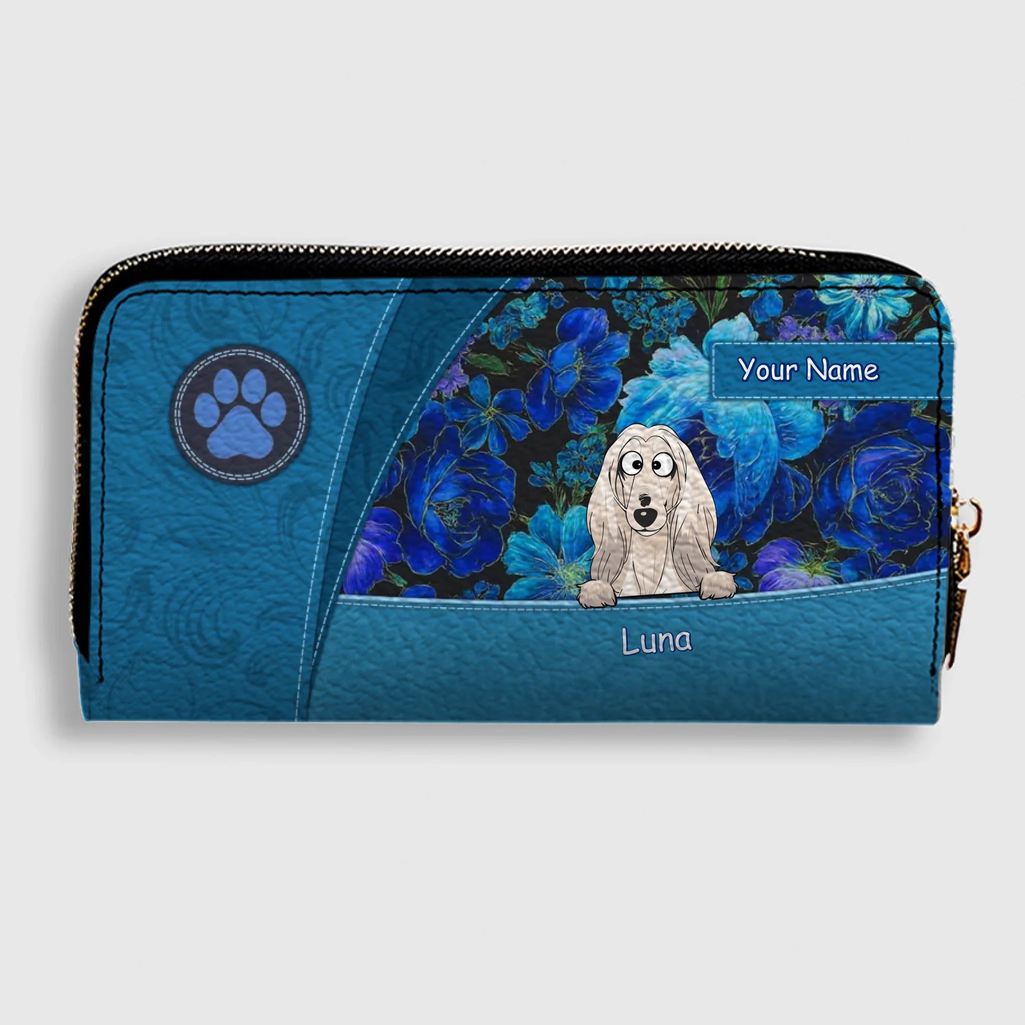 Personalized Dog Wallet – Custom Dog Illustration Wallet, Holiday Design, Dog Mom Gift - 89Prints