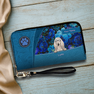 Personalized Dog Wallet – Custom Dog Illustration Wallet, Holiday Design, Dog Mom Gift - 89Prints