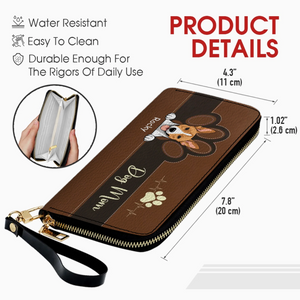 Personalized Dog Mom Leather Wallet With Pet Names & Breeds – Colorful Custom Gift - 89Prints