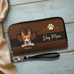 Personalized Dog Mom Leather Wallet With Pet Names & Breeds – Colorful Custom Gift - 89Prints