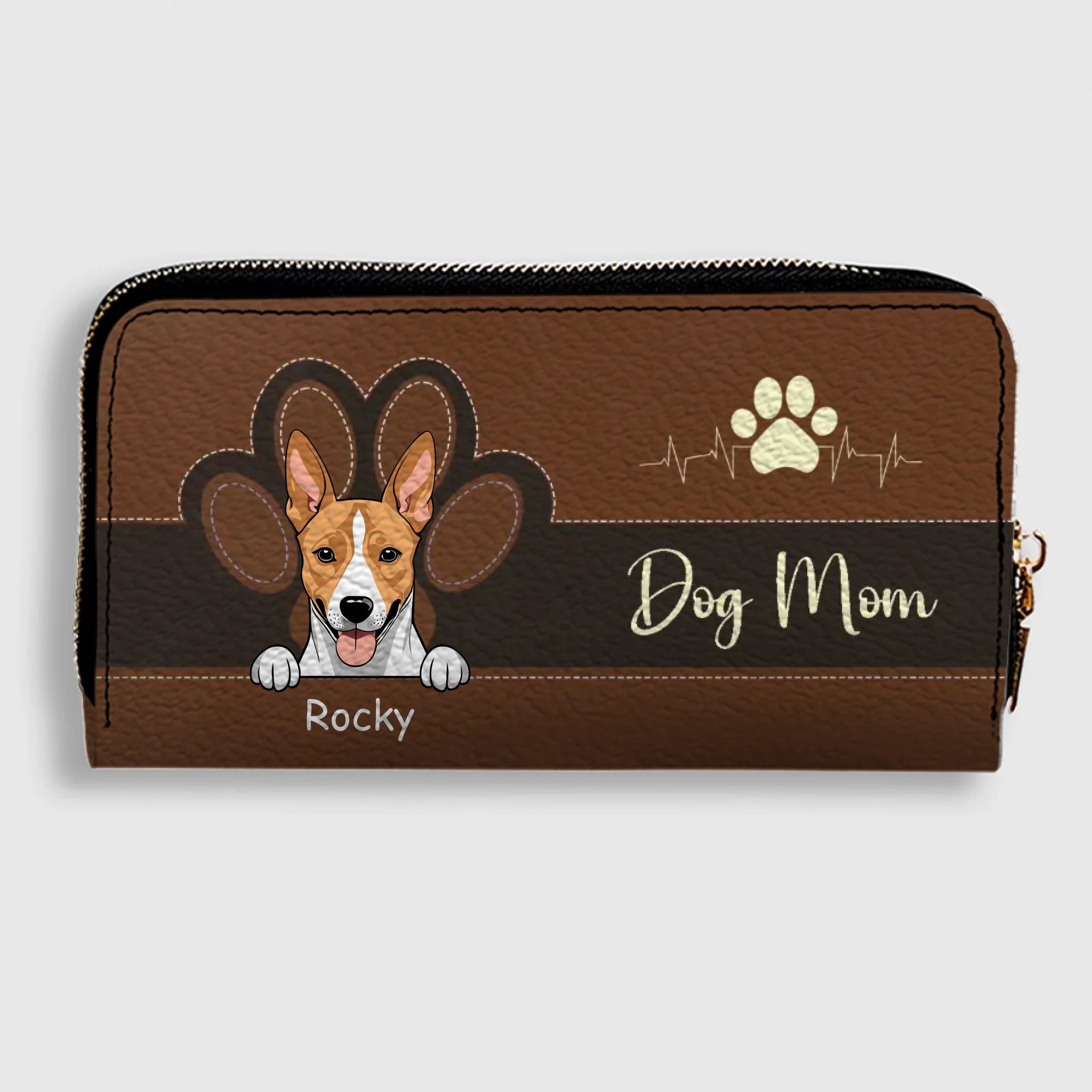 Personalized Dog Mom Leather Wallet With Pet Names & Breeds – Colorful Custom Gift - 89Prints
