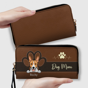 Personalized Dog Mom Leather Wallet With Pet Names & Breeds – Colorful Custom Gift - 89Prints
