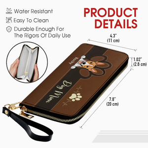 Personalized Dog Mom Leather Wallet With Pet Names & Breeds – Colorful Custom Gift - 89Prints